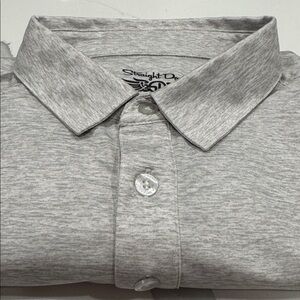 Men's Gray Straight Down Performance Polo Golf L